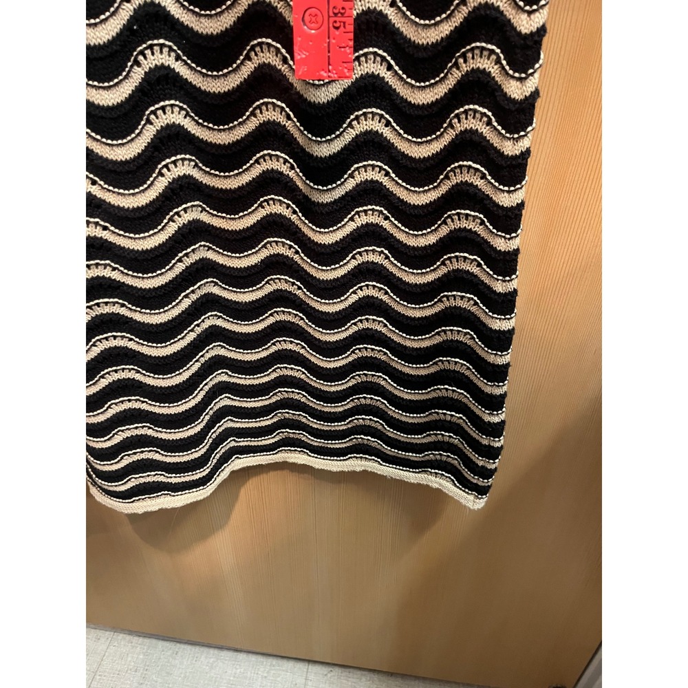 Old Navy Sweater Dress Womens Small Black Beige Wavy Knit Sleeveless Midi - Picture 4 of 7